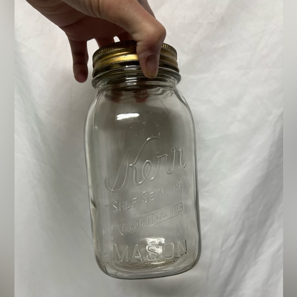 vintage 1 quart Kerr mason jar canning jar self sealing with bail and lid